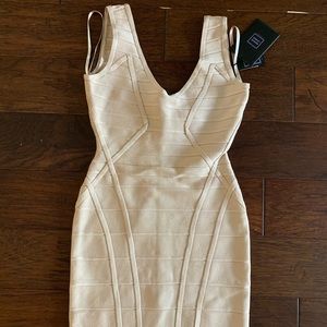 Beige Herve Leger Dress